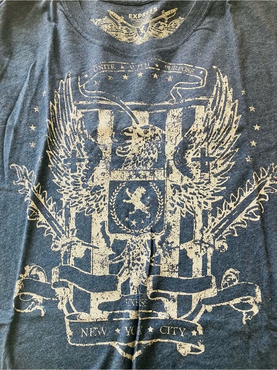 Express Other - Express Navy Blue Eagle Crest Graphic Tee
